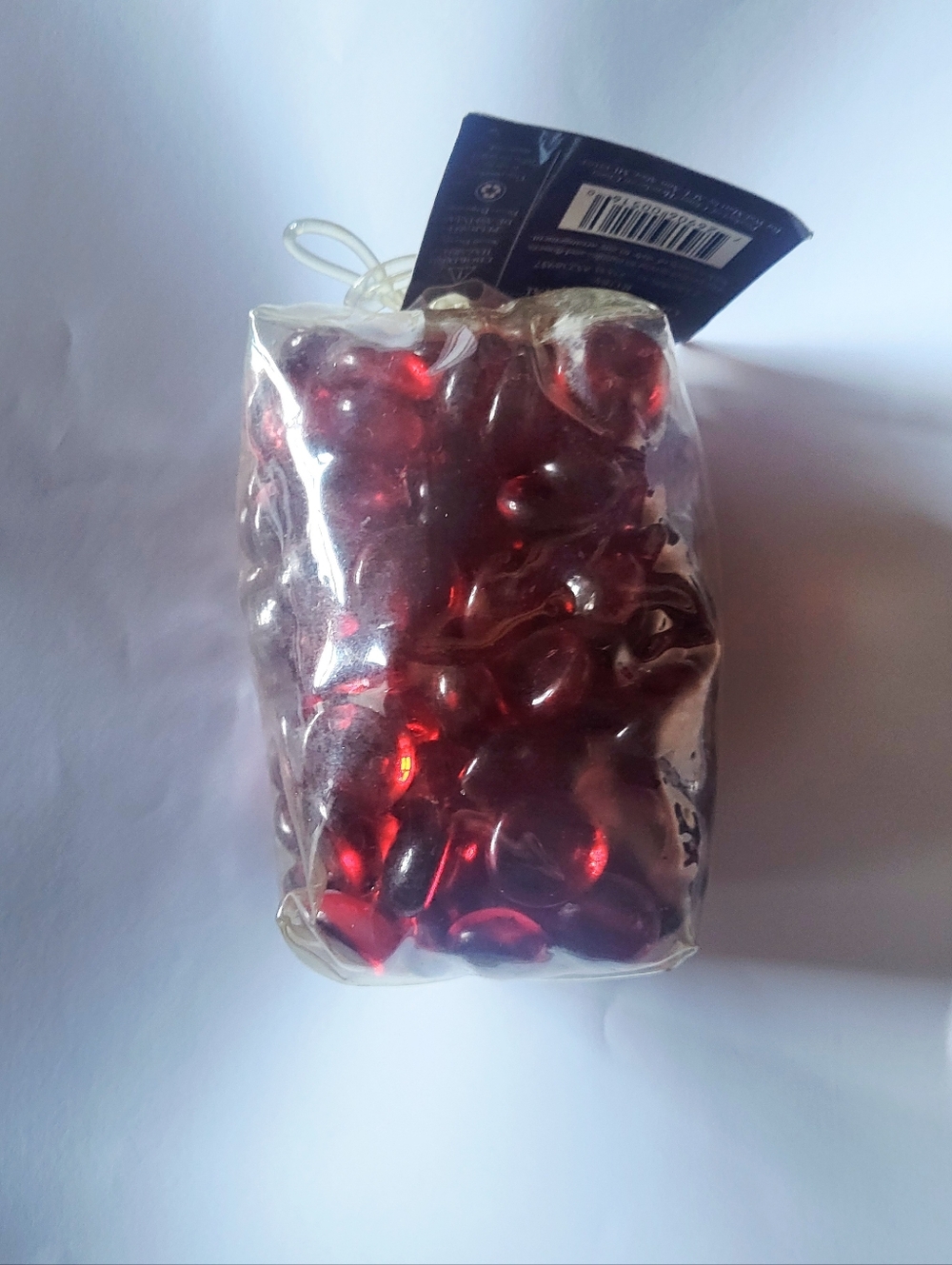 Clear Bag of Red Decorative Glass Gems